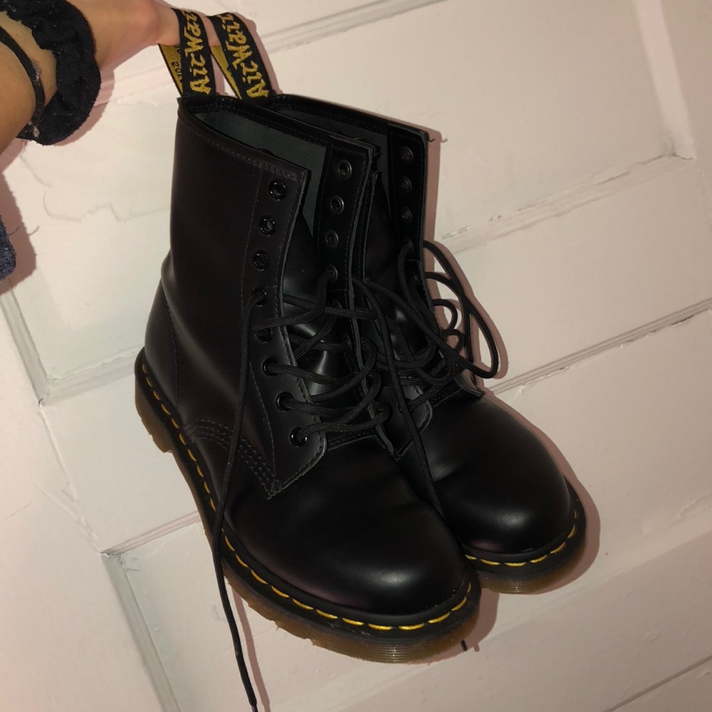Matte black 8-eye Doc Martens